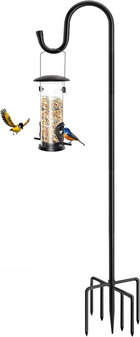 72" Shepherds Hooks for Outdoor, Heavy Duty Garden Bird Feeder Pole for Hanging Bird Feeder, Plant Baskets, Solar Light Lanterns, Outdoor Plant Hanger Hook with 7 Base Prongs, 1 Pack 72" Shepherds Hooks for Outdoor, Heavy Duty Garden Bird Feeder Pole for Hanging Bird Feeder, Plant Baskets, Solar Light Lanterns, Outdoor Plant Hanger Hook with 7 Base Prongs, 1 Pack