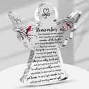 Jetec Sympathy Bereavement Gift Angel Red Cardinal Acrylic Memorial Gift for Loss of Loved One Remember Me Grieving Keepsake for Mom Dad Grandma Friend(Classic Cardinal)