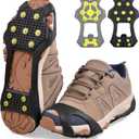 Ice Cleats Snow Traction Cleats Crampons for Shoes and Boots Anti Slip 11 Studs Grippers for Walking on Snow and Ice Footwear Rubber Walking Cleats Men Women (Large (8.5-10 men/10-11.5 women))