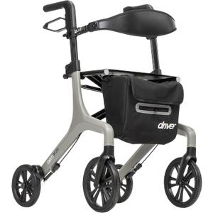 Drive Medical AeroWalk Ultra-Lite Rollator, 15.2 lb, 20" Seat Height, Gray