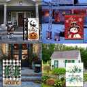 Seasonal Garden Flags Set of 12 Double Sided 12 x 18 Inch Yard Flags, Small Garden Flags for Outside, Fall Winter Halloween Christmas Outdoor Flags, Holiday Flags for All Seasons