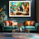 500 Piece Jigsaw Puzzles for Adults - Cats & Goldfish Aquarium Scene Colorful Kittens Book Puzzle with Letters on Back for Seniors Perfect for Game Night (23x15 Inch)