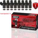 Set of 8 Fuel Injectors 12613411 FJ1061 Replacement Compatible with Chevrolet Express Suburban GMC Savana Sierra Yukon XL 1500 2500 3500 5.3L V8 - Replaces 217-3411