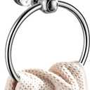 WINCASE Chrome Towel Ring, Bath Hand Towel Holder Crystal, Silver Towel Rack Wall Mounted
