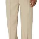 PGA TOUR Men's Double Pleated Expandable Waistband Pant (40W x 32L, Chinchilla)