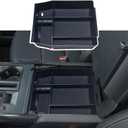 Center Console Organizer Compatible with 2021 2022 2023 2024 Ford F150 Interior Accessories, Armrest Box Insert Storage Tray (Full Console w/Bucket Seats ONLY) Black Trim