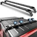YZONA 300 LBS Roof Rack Cross Bars with 4 Pcs LED Lights Bar Compatible for 2007-2026 Jeep Wrangler JK JKU JL JLU Unlimited & Gladiator JT & 84-01 Cherokee XJ Hardtop, Roof Rail Crossbars Rooftop