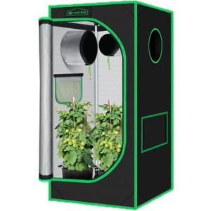 Grow Tent 24"x24"x48" 600D Mylar Hydroponic Indoor Grow Tents with Observation Window, Removable Floor Tray and Tool Bag for Indoor Plant Growing 2x2