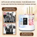 3-in-1 Electric Makeup Brush Cleaner with Dryer & HolderAutomatic USB Cleaning Machine for All Makeup Brush Sizes, Portable Quick-Dry Tool for Cosmetic Brushes