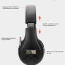 Portable Personal FM Radio Headphones with Best Reception, Wireless Headset FM Radio Ear Muffs for Walking, Jogging Powered by 2 AA Batteries(Not Included) -Black