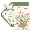 Whaline 24Pcs Spring Retro Floral Thank You Cards with Envelopes and Stickers Mother's Day Wildflower Vase Greeting Card Watercolor Floral Blank Note Cards for Party Supplies