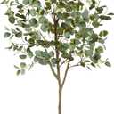 Warmplants Artificial Eucalyptus Tree, 6ft Tall Fake Eucalyptus Plant with Basket, Green Silver Dollars Silk Leaves Faux Tree for Home Office Livingroom Floor Decor Indoor