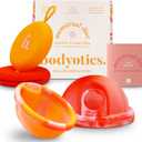 Menstrual Disc Reusable, 2-Pack Size S & L - Softer Than Menstrual Cups and Can Be Used Intimate Moments - Comfort-Fit Period Disc Set with 12 Hr Wear - 100% Medical Grade Silicone (Red and Orange)