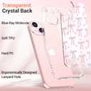 bicol for iPhone 13 Case with Screen Protector,Enhanced Camera Protection,Clear TPU Cover with Trendy Designs for Girls Women,Slim Fit Protective Phone Case,Pink Heart Ribbon Bow