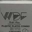 WDF 120 pieces Gold Disposable Plastic Plates - White and Gold Plates Include 10.25" Dinner Plate & 7.5" Salad Plate for Weddings/Party/Valentine's Day