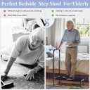 30.5'' Long Bedside Step Stool with Handle for Elderly Seniors Adults, Elderly Bed Step with Adjustable Height Handrails, Heavy Duty Bed Steps for High Beds, Bedside, Bathtub, Step, SUV