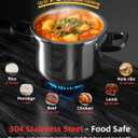 8 Qt Pressure Cooker Stainless Steel, Pressure Cooker with One-Hand Locking, Dual Locking Safety System, [3-In-1]Compatible with Gas & Induction, Fast Cooking for Large Meals