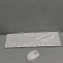 LeadsaiL White Wireless Keyboard and Mouse Combo, Full-Sized Ergonomic Computer Keyboard, 2.4GHz USB Cordless Keyboard Silent Mouse Set, 12 FN Shortcuts for Windows MacOS Laptop Computer