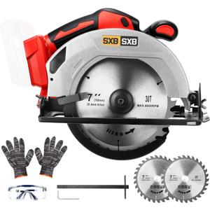 Circular Saw for Mil-waukee M-18 Battery, 7-Inch Brushless Cordless Circular Saw, 8000 RPM, 0-45° Bevel, Power Tool for Wood PVC Cutting (Battery Not Included)