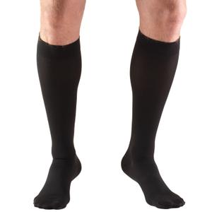 Truform 20-30 mmHg Compression Stockings for Men and Women, Knee High Length, Closed Toe, Black, Medium (Medium (1 Pair), Black)