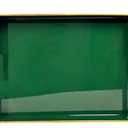 Umisriro Large Green Rectangular Decorative Tray – Plastic Serving Tray with Handles for Coffee Table, Ottoman, Living Room, 15.7” x 11.8” x 1.6