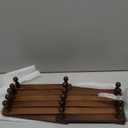 SCUNDA Hat Rack for Wall, Expandable Wall Hat Holder with 16 Hooks, 16 inch Wooden Wall Hook for Baseball Caps,Cowboy, Bag,Hoodie(Brown)