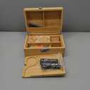 Large Bamboo Storage Box with Removable Tray Kit - Decorative Box Set, Glass Jars, and Accessories Wooden Storage Kit and Accessories Tool.Birthday Gifts