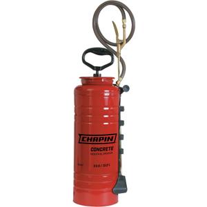 Chapin 19494 Made in USA 3.5 Gallon Tri-Poxy Industrial Open Head Sprayer for Professional Concrete Applications, Form Oils, Construction with All Brass Components, 3.5 gallons, Red