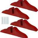 4pcs Folding Room Divider Stand, Folding Privacy Screen Holder Wooden Room Divider Stand with Screws, Heavy Duty Partition Feet for Home, Office, Hotel (4 Color Options). (Red)