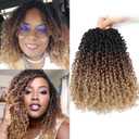 Aksice 10 Inch 8 Packs Yanky Twist Crochet Hair for Women Pre-looped Mini Twist Hair Bohemian Passion Twist Crochet Hair Boho Crochet Braids Synthetic (1B/30/27) (10 Inch (Pack of 8))
