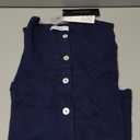 PRETTYGARDEN Sweater Vest Women 2026 Summer Sleeveless Cardigans Trendy Knit Vest Top Button Down Spring Sweater Tops (Medium, Navy Blue)