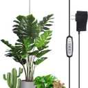 LORDEM Black Full Spectrum LED Grow Light, 72 LEDs, 4 Brightness Settings, Auto On/Off Timer, Height Adjustable, Ideal for Large Plants (1 Pack)