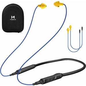 MIPEACE Bluetooth Earplug Headphones, Neckband Ear Protection Work earbuds-29db Noise Reduction Safety Headphones with Replacement Buds,19+Hour Battery for Lawn Mowing DIY(Blue)