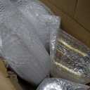 NOCCUR 350PCS Gold Disposable Dinnerware Set for 50 Guests - White and Gold Plastic Plates Include 50 Dinner/Dessert Plates, 150 Silverware and 50 Napkins/Cups Ideal for Party/Christmas