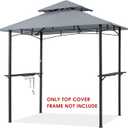 MASTERCANOPY Grill Gazebo Replacement Canopy Top for Model L-GG001PST-F (Gray)