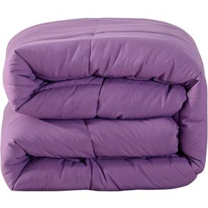 5pcs All Season Soft Microfiber Goose Down Alternative Box Stitching Full (90'' x 90'') Comforter Lavender
