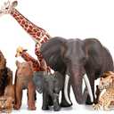 Safari Zoo Animals Figures Toys, 14 Piece Realistic Jungle Animal Figurines, African Wild Plastic Animals with Lion, Elephant Educational Learning Playset for Toddlers, Birthday Gifts Christmas