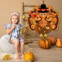 Large Fall Thanksgiving Felt Craft Kit for Kids DIY Turkey Felt Set with Detachable Fall Maple Leaves Squirrel Pine Cones Corns Classroom Craft for Kids