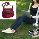 CAAORDKSO Messenger Bag for Women Nylon Waterproof Shoulder Purse Crossbody Bag Lightweight Travel Bag with Multiple Pockets