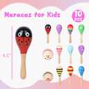 10 x POPLAY 10PCS Mini Wooden Maracas, Maracas for Toddler Musical Instruments Wooden Shakers Baby Musical Toys Infant Learning Toys
