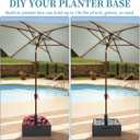 Heavy-Duty Umbrella Base with Wheels,150lb Capacity Fillable Planter Umbrella Stand, Rust-proof Steel Umbrella Holder with Handle & Anti-Collapse Pads, for Outdoor, Patio, Garden, Deck, Poolside, Lawn