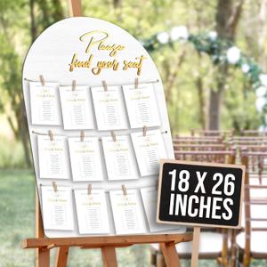 Stofinity Wedding Seating Chart Board Display for Wedding Reception - Rustic Seating Chart for Reception Display, Find Your Seat Sign Wood Board Decor Ideas