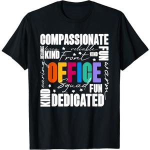 Office Squad, Office Staff Team T-Shirt (Small, Black)