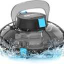 Winny Cordless Robotic Pool Cleaner, Lasts 80 Min, Automatic Vacuum for Above-Ground Pools up to 650 Sq.ft,Portable, Self-Parking(Black Blue)
