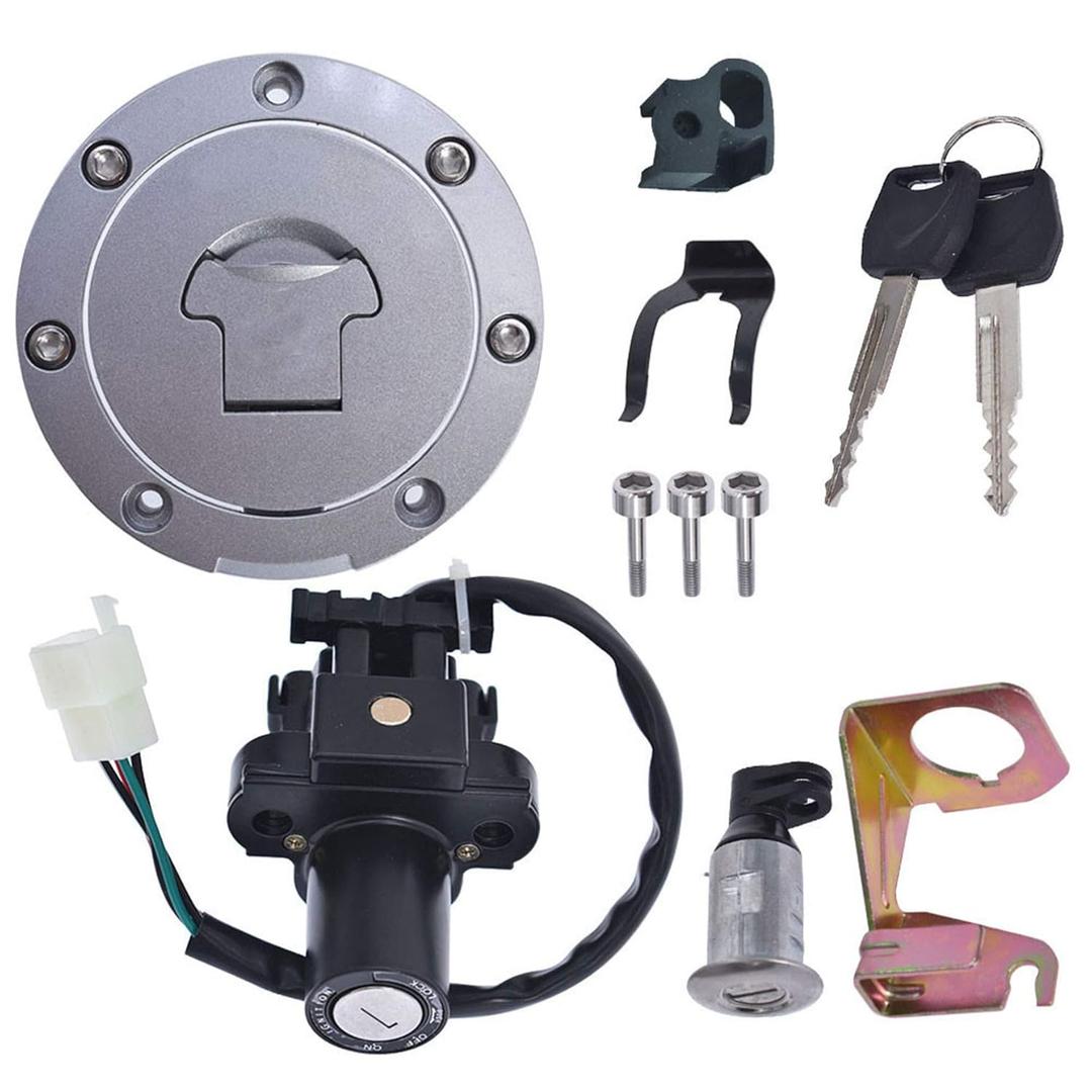 waltyotur Ignition Switch Fuel Gas Cap Seat Lock Key Set Replacement for Honda CBR600F4/F4I CBR600RR CBR900RR CBR929RR CBR954RR CBR1000RR CBR1100XX VTR1000 VFR800 NT650 NT700V