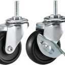 Wire Shelf Caster Wheels - Set of 4 Wire Shelving Shelf Casters for 0.75" Post Shelvings,Unit Rack Wheel,Shelves Wheels for 3/4 Inches Post,Metal Shelves Wheels,Metal Rack Castors (2" diameter)