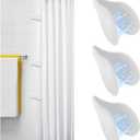 3-Pack Magnetic Silicone Shower Curtain Clips for Liners Self-Adhesive Windproof Splash Guard, Keeps Curtain Liner Sealed to Wall, No-Drill Installation for Bathroom Use