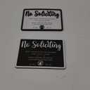 Funny No Soliciting Sign For House Door - Small No Soliciting Sign For Front Door Hanging, Do Not Knock Or Ring Doorbell Signs For Home, Wooden No Solicitors Signs For Office Business (4x7, Black and White Rectangle)