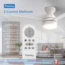 Passky Ceiling Fans with Lights, 42 inch Low Profile Ceiling Fan with Pull Chain and Remote Control, Flush Mount, Reversible, 5CCT, Dimmable, Noiseless, White Pull Cord Ceiling Fan for Bedroom