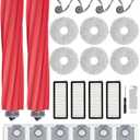 24Pack Accessories Replacement Kit For Roborock QV 35A 35S Robot Vacuum  QV 35A Replacement Parts Includes 2Main Brush,4Side Brushes,6Mop Pads,4HEPA Filter,6Dust Bags,1Cleaning Brush,1Screwdriver